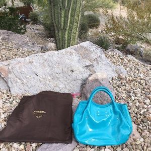 NEVER USED Kate Spade Patent Turquoise  Handbag